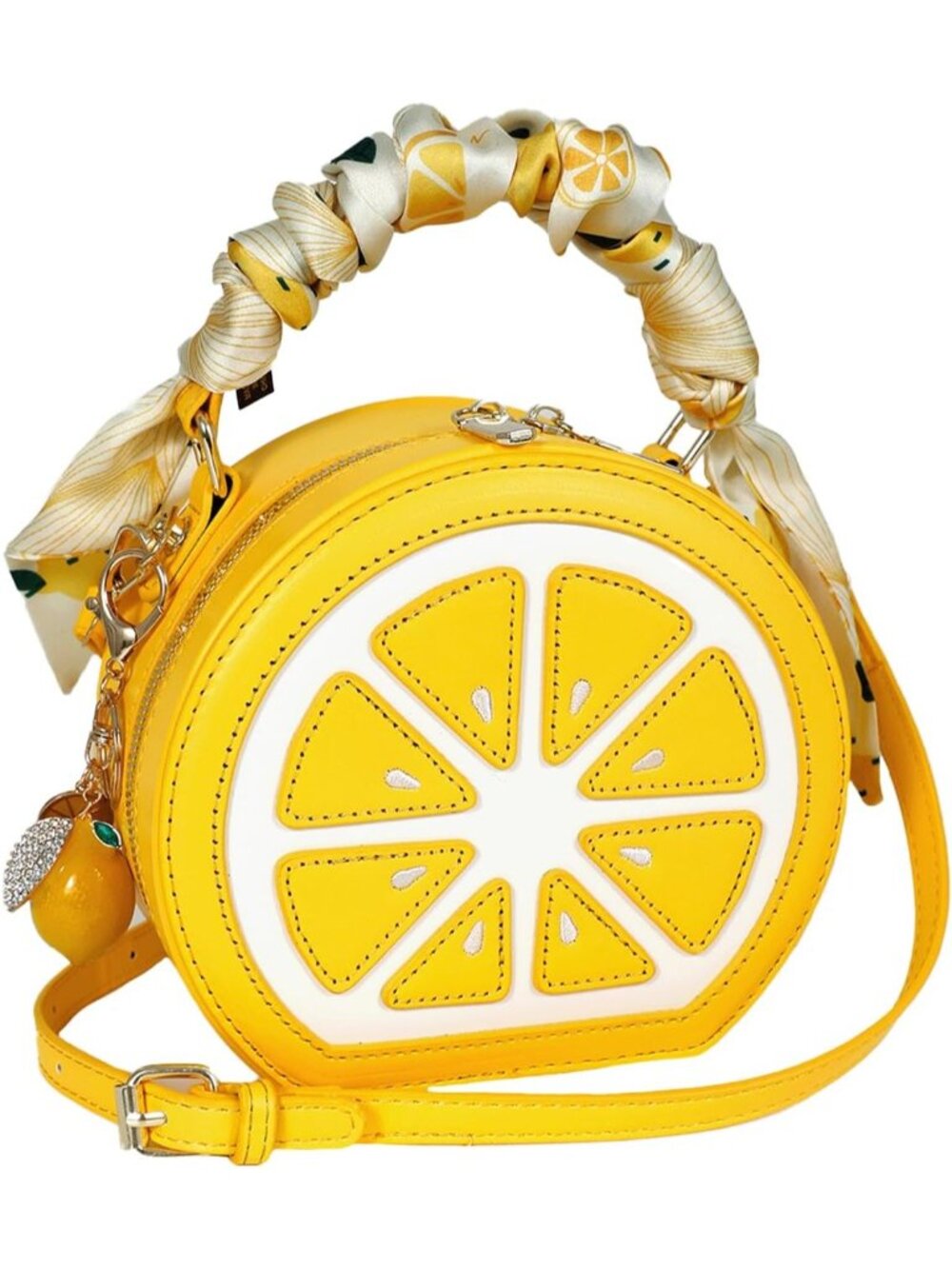 Gils Yellow Cute Fruit Shaped Bag Top Handle Clutches Fun Novelty Crossbody Bags